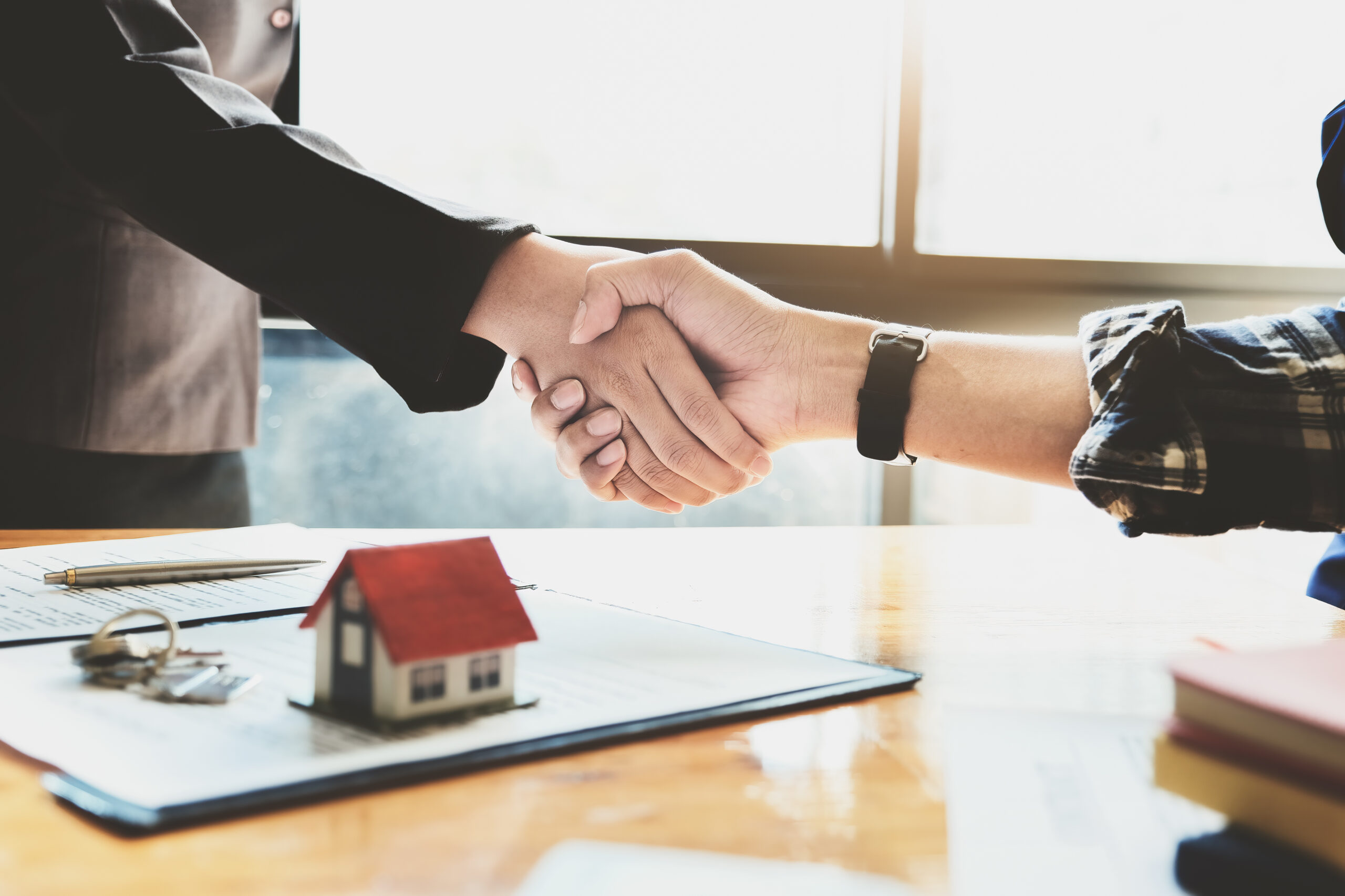 Focus on the congratulatory handshake